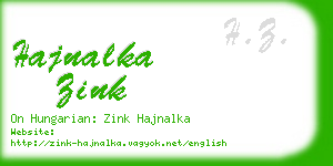 hajnalka zink business card